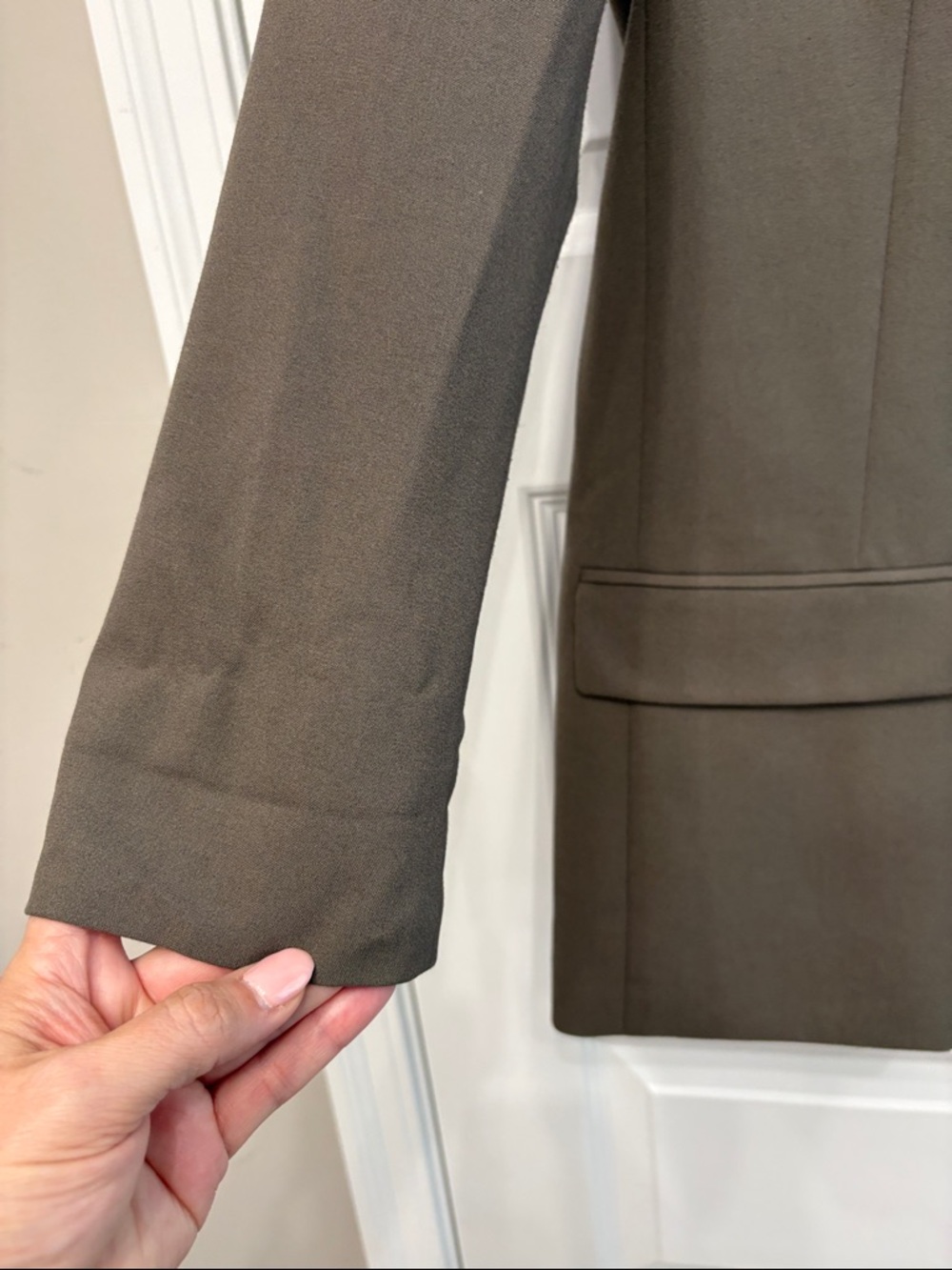 ALLSAINTS Aleida Lightweight Tri Blazer Jacket in Dark Olive Green - Picture 4 of 8